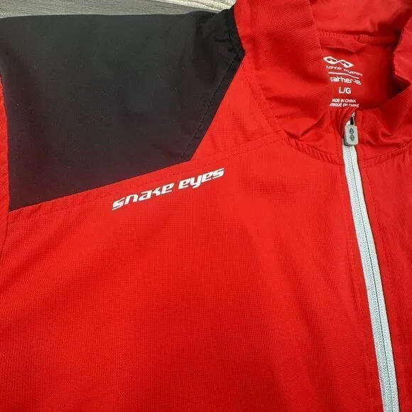 Snake Eyes Jacket Mens Large Red Black Pullover 1/4‎ Zip Golf Weather 18 - Picture 2 of 8